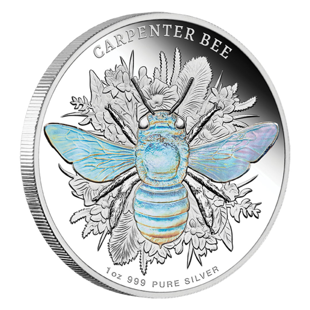 2026 Niue $2 Native Bees Carpenter Bee 1oz Silver Proof Hologram Coin (Preorder)