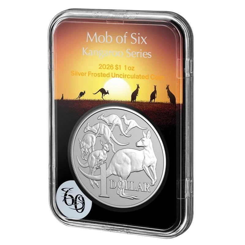 NEW RELEASE - $1 2026 Mob of Six Kangaroo Series 1oz Silver UNC