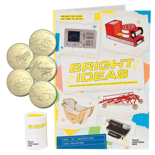 NEW RELEASE - Bright Ideas - $1 Collection Folder and Five-Coin Set Uncirculated Coins 2026