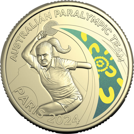 2024 PARALYMPIC TEAM COLOURISED $1 COIN