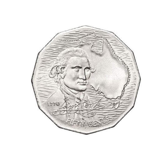 1970 CAPTAIN COOK 50c UNC - ex mint set