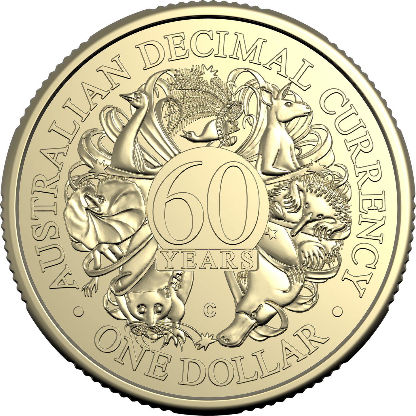 2026 60th Anniversary of Decimal Currency "C" Mint mark $1 coin Uncirculated