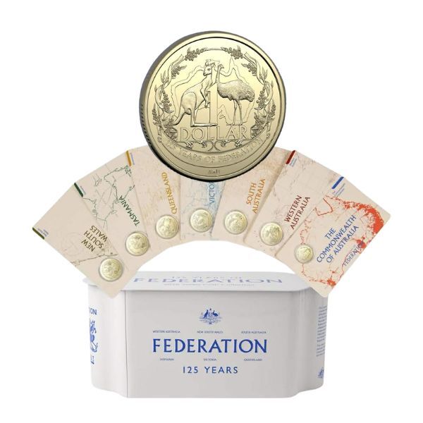 2026 125 Years Of Federation 25c & $1 Uncirculated 7 Coin Set Limited Mintage Of 12,500