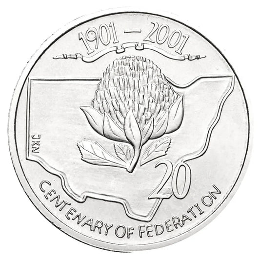 2001 Centenary of Federation 20c New South Wales circulated Coin