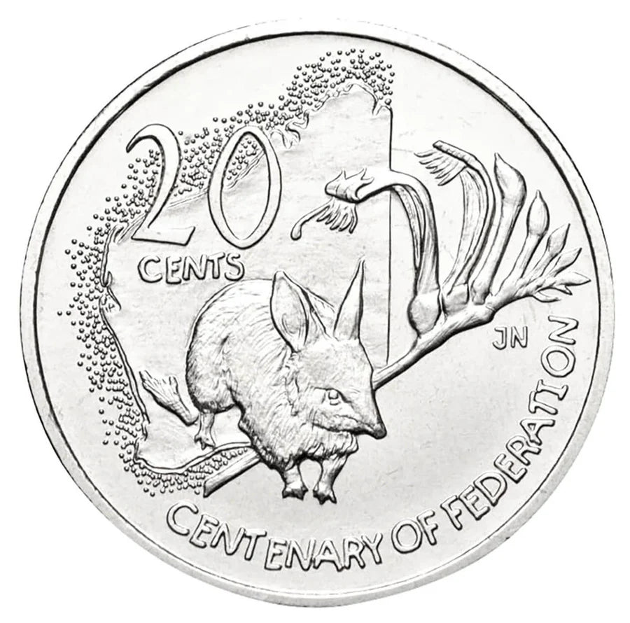 2001 Centenary of Federation 20c Western Australia circulated Coin