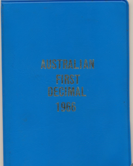 Australia First Decimal 1966 UNC Mint Set In Light Blue Wallet - including round 50c 80% silver