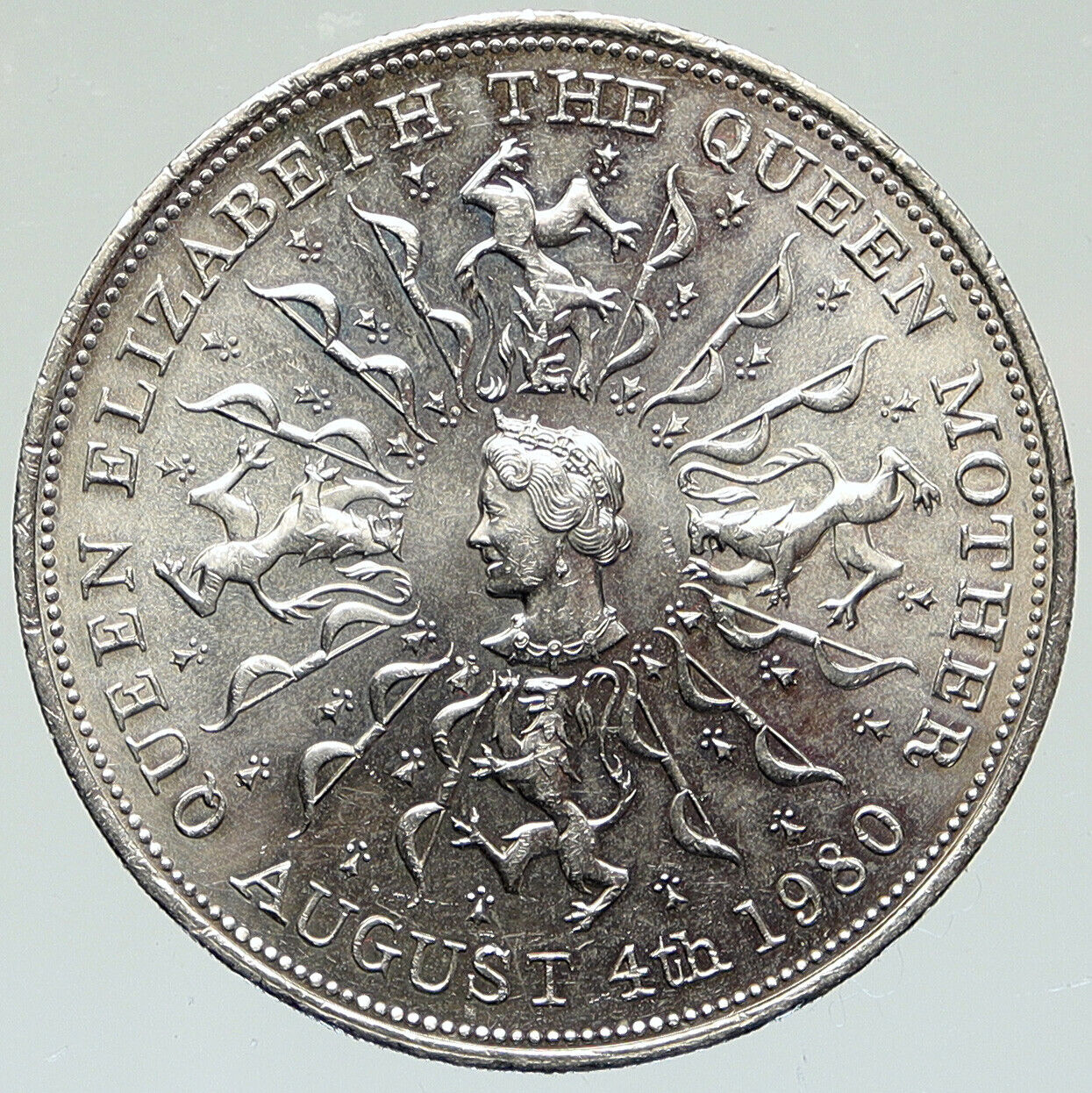 1980 UK COMMEMORATIVE CROWN QUEENS MOTHER 80TH BIRTHDAY