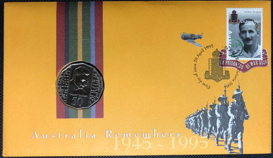 1995 50c Australia Remembers - Weary Dunlop End of WWII PNC