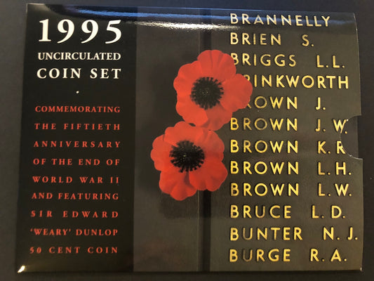 1995 Year Mint Set - World War II Uncirculated Coin Set