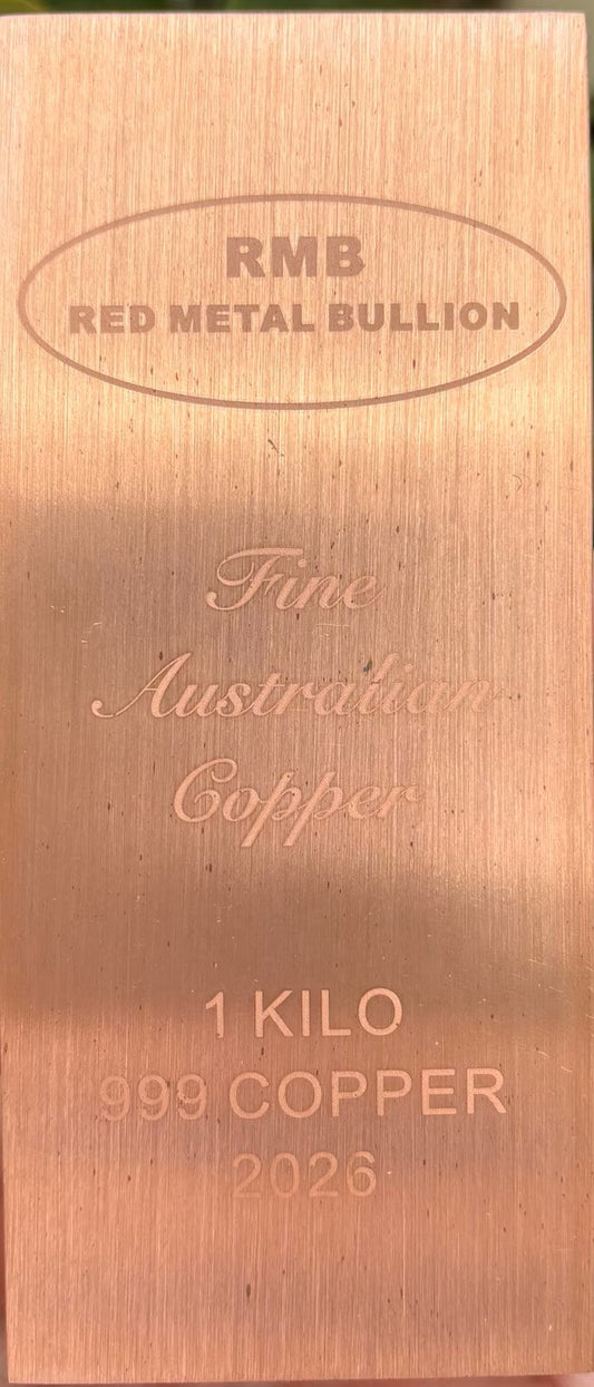 Massive 1 Kilo 999 Copper Bullion Bar "RMB Investment Grade Bar" - Genuine Fine Copper - Guaranteed