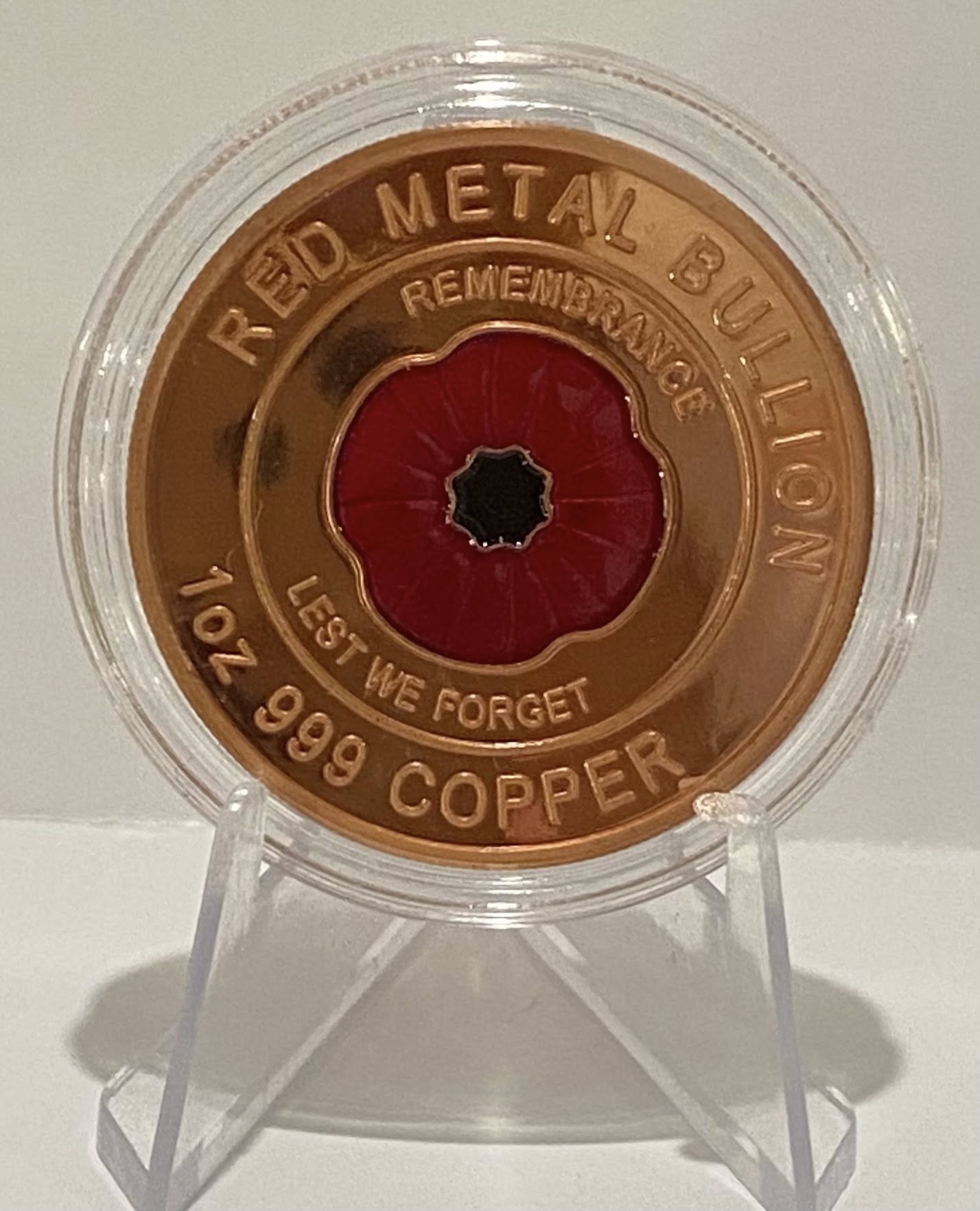 1oz Copper Bullion Coin "Red Poppy Remembrance"