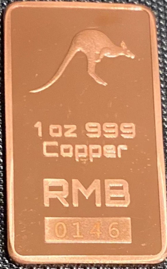 1oz 999 Copper Bullion Bar "The Kangaroo"
