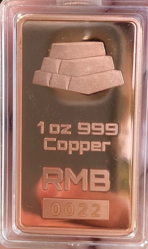 1oz 999 Copper Bullion Bar "Bullion Bar Stack"