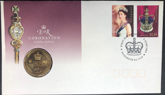 2003 50c Queen Elizabeth II Coronation Golden Jubilee PNC