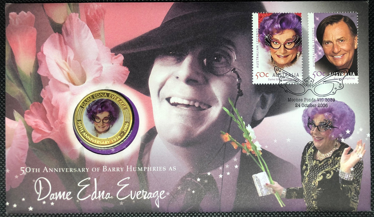 2006 50c Barry Humphries as Dame Edna Everage PNC