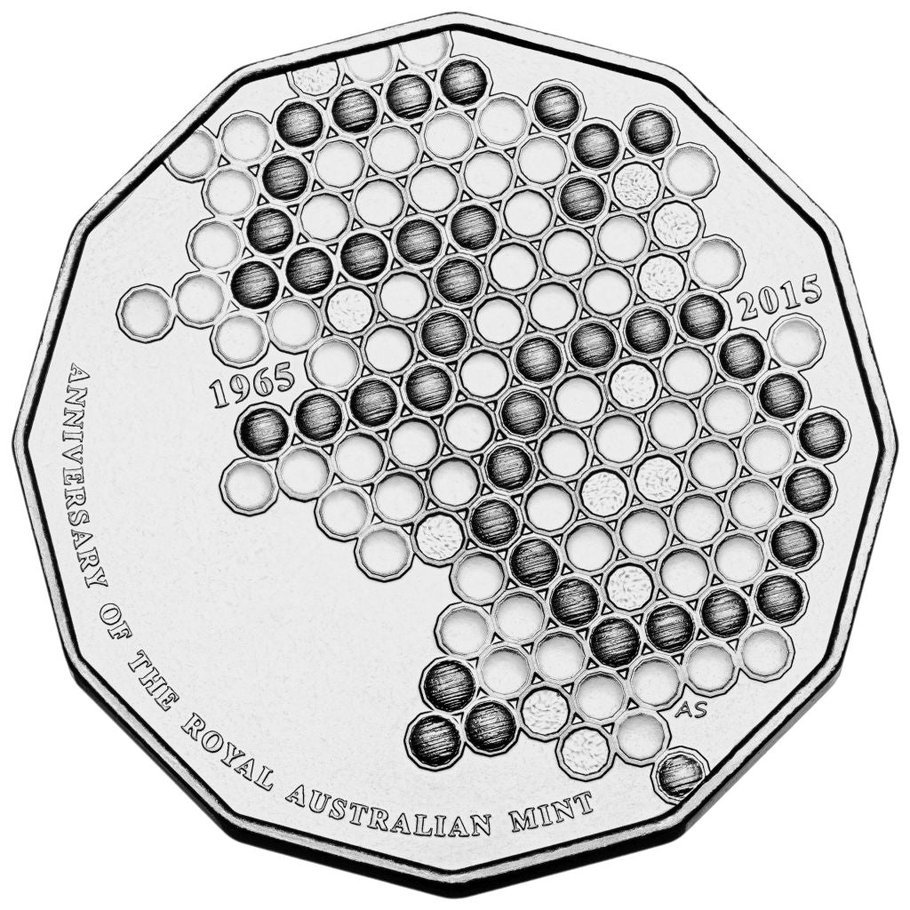 2015 RAM 50th Anniversary Royal Australian Mint 50c Cent Coin - Uncirculated