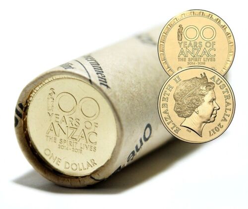 2017 100 YEARS OF ANZAC $1 RAM ROLL 20 UNCIRCULATED COINS