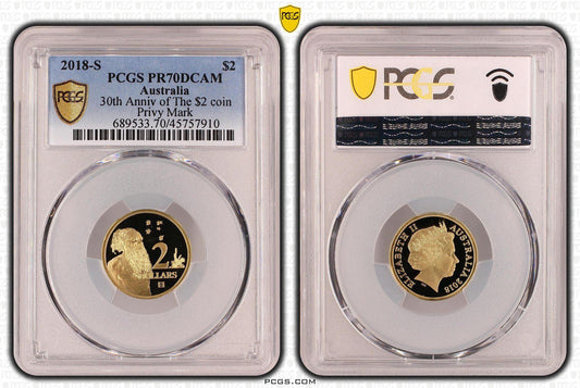 2018-S PCGS PR70 - 30th Anniversary of The $2 coin - Privy Mark S TOP POP 1/10