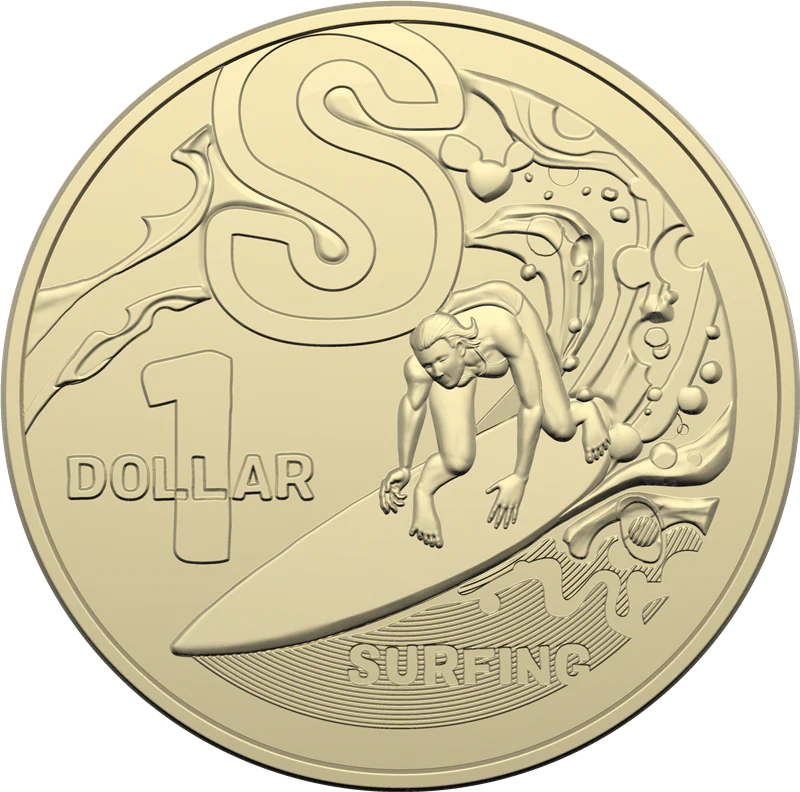 2022 GREAT AUSSIE COIN HUNT 3 - "S" SURFING - $1 CIRCULATED COIN
