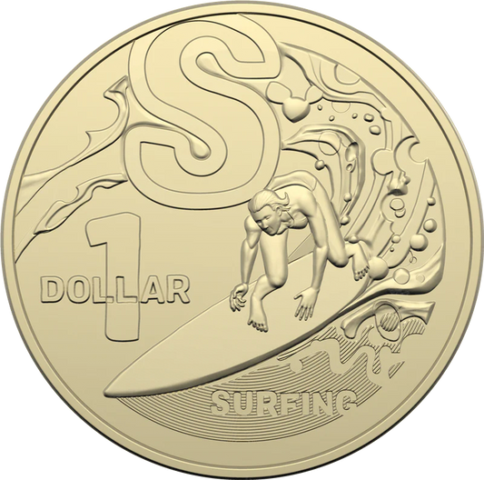 2022 GREAT AUSSIE COIN HUNT 3 - "S" SURFING - $1 CIRCULATED COIN