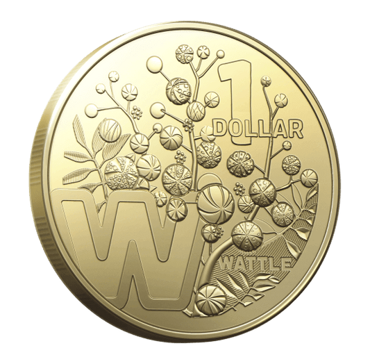 2022 GREAT AUSSIE COIN HUNT 3 - LETTER W - WATTLE  - CIRCULATED $1 COIN