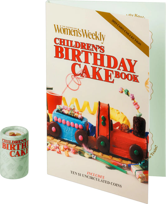 New release 2025 Australian women’s weekly Birthday Cake Folder and 10 coin tube CHOO CHOO included!