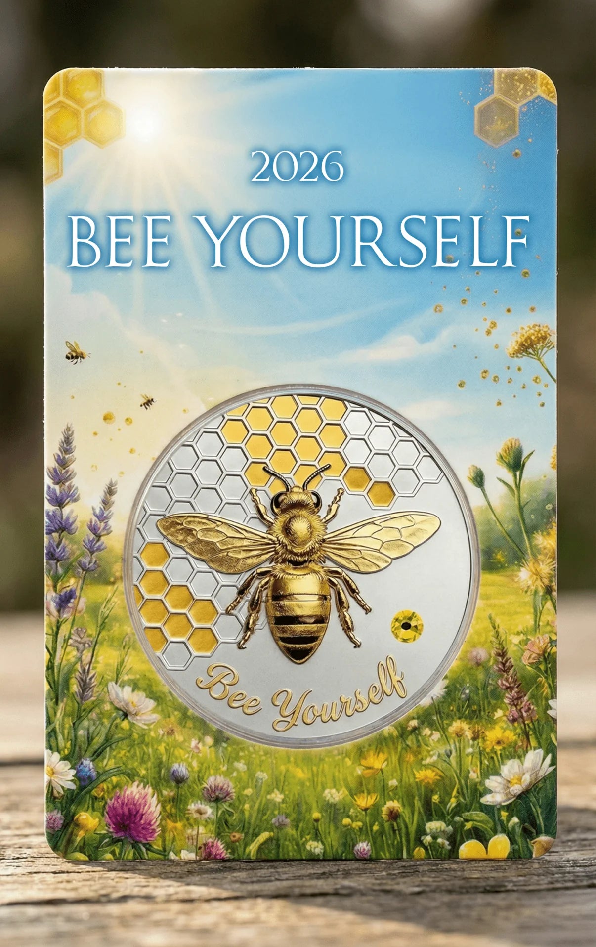 2026 Bee Yourself Silver & Gold Gilded 1oz .999 Fine Copper Core Collectible coin