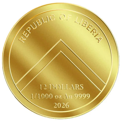 2026 Liberia Spartan 1/1000 oz .9999 Gold Coin in Card - PRE SALE
