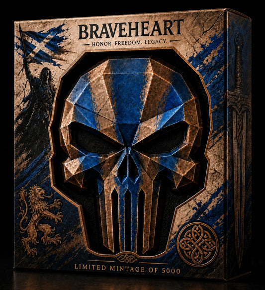 PRE ORDER - 2026 Braveheart Warrior Spirit 3 oz Colorized Copper Punisher Style Collectible