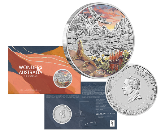 NEW PERTH MINT RELEASE - 2026 $1 Wonders of Australia The Outback Coloured 1oz Silver Coin