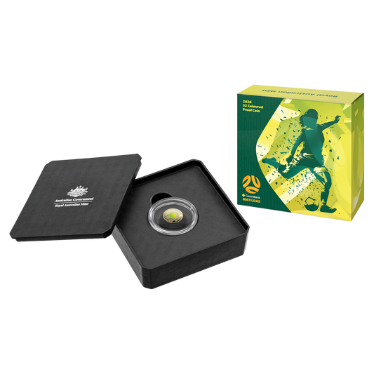 2026 MATILDAS $2 COLOURED PROOF COIN - RAM - LIMITED MINTAGE OF 7,500 - PRE ORDER