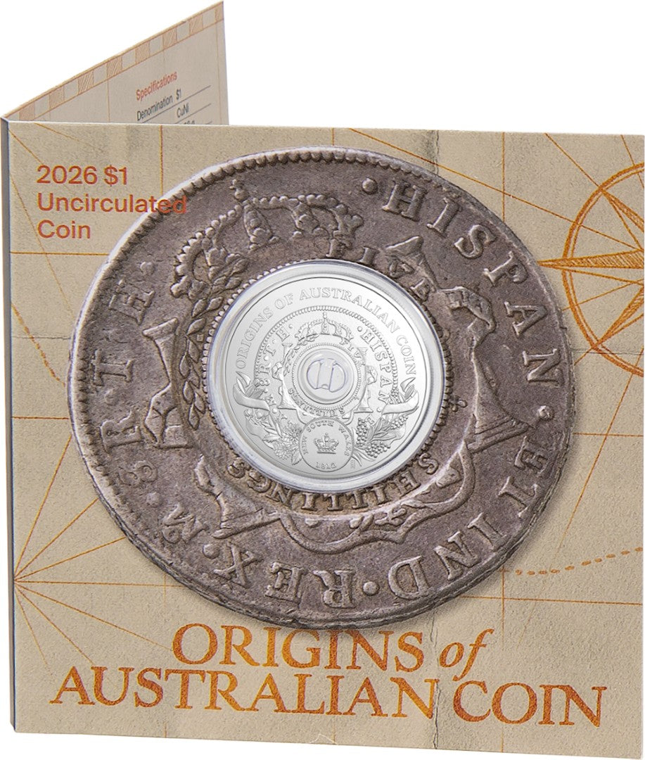 NEW RELEASE - 2026 $1 Uncirculated "HOLEY DOLLAR" - Origins of Australian coin