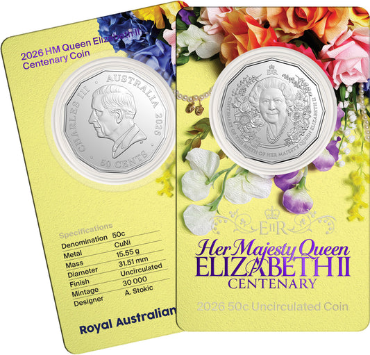 Centenary of the Birth of Queen Elizabeth II 2026 50c Uncirculated Coin