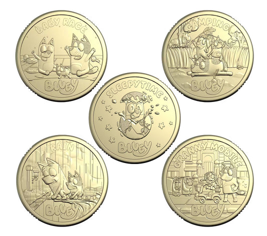 2026 BLUEY - set of 5 uncirculated $2 coins