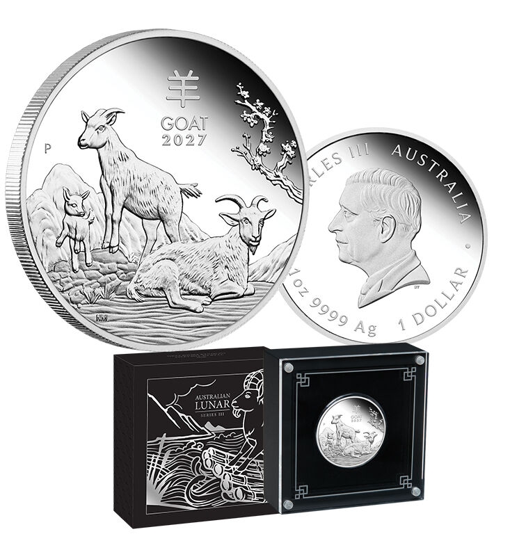 NEW PERTH MINT RELEASE - 2027 $1 Year of the Goat 1oz Silver Proof