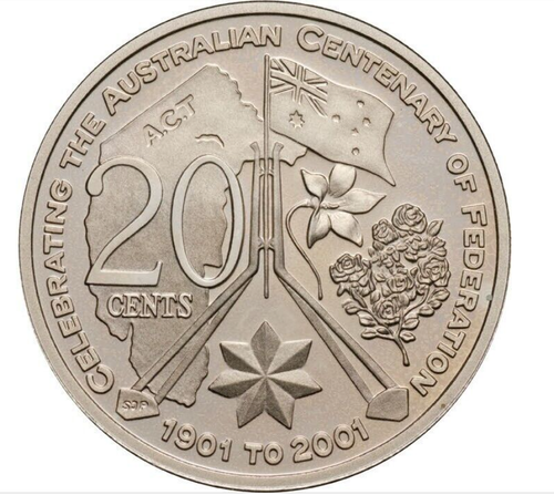 2001 Centenary of federation 20 cents uncirculated - A.C.T