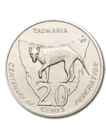 2001 CENTENARY OF FEDERATION TASMANIA 20c UNCIRCULATED