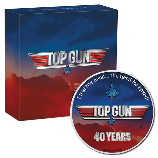 NEW RELEASE - Tuvalu 2026 40 Years of Top Gun 1oz Silver Coloured