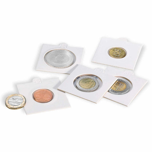 LIGHTHOUSE MATRIX SELF ADHESIVE 2x2 COIN HOLDERS SUIT FLORIN box of 100 (30mm)