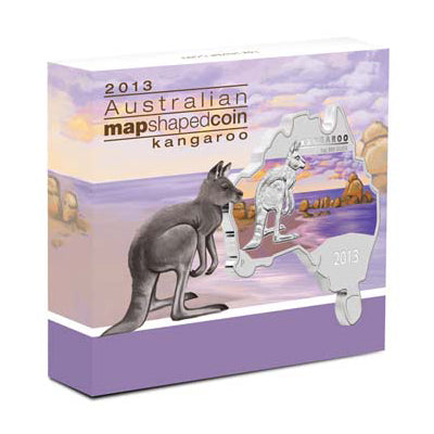 2013 Australian Map Shaped Coin Series – Kangaroo 1oz Silver Proof Coin