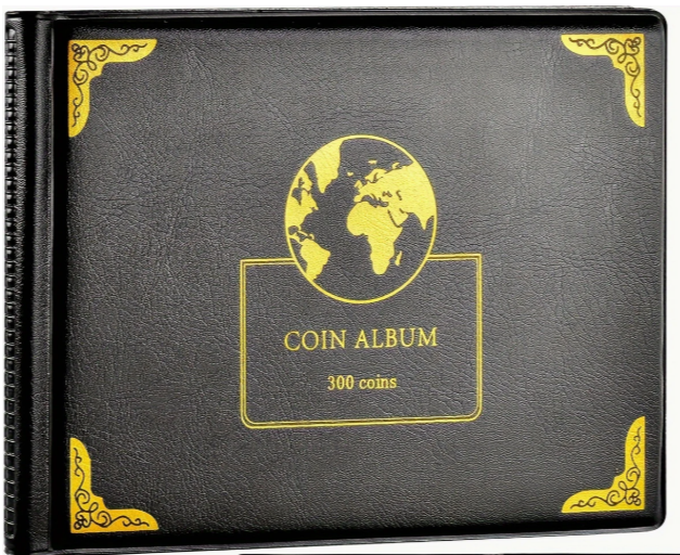 COIN ALBUM - 300 pockets Suits various size coins