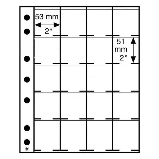Grande Stock Sheets - 20 Pockets for Coin Holders