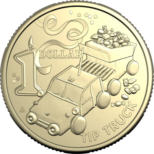 2025 $1 Tip Truck Australian Women's Weekly Birthday Cake Uncirculated Coin - NO CARD