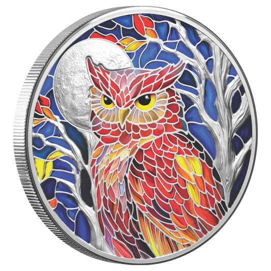 NRE RELEASE - 2026 Nature's Window Majestic Owl $5 Colour 2oz Silver Proof Coin
