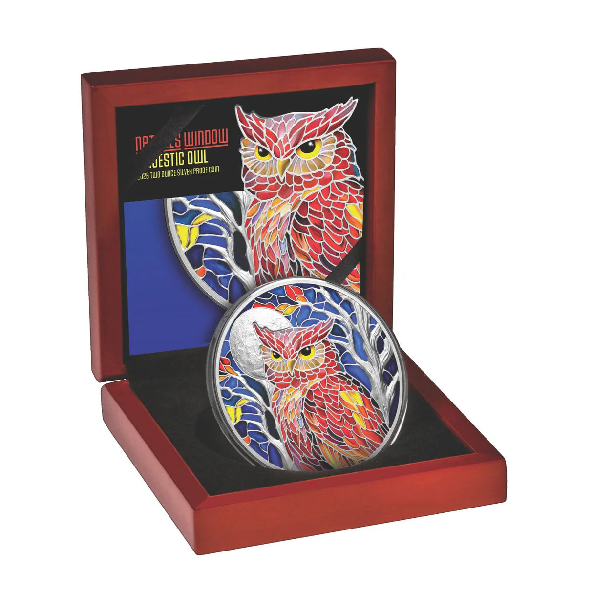 NRE RELEASE - 2026 Nature's Window Majestic Owl $5 Colour 2oz Silver Proof Coin