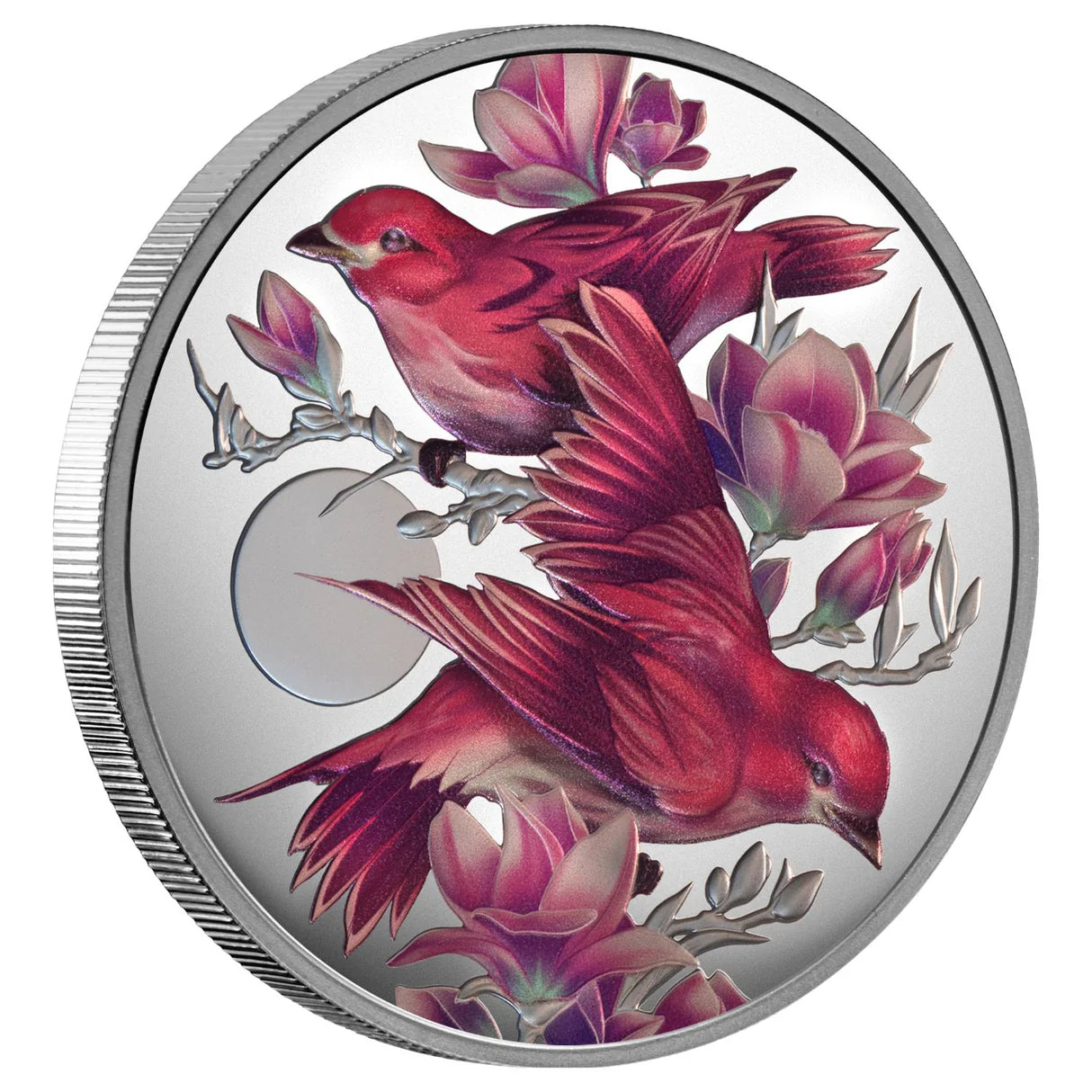 NEW RELEASE - 2026 Birds of Beauty $1 Purple Finch & Magnolias 1oz Silver Proof Coin