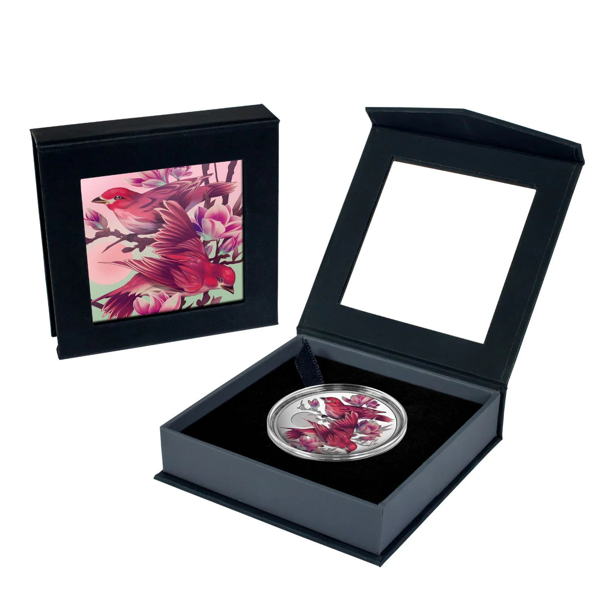 NEW RELEASE - 2026 Birds of Beauty $1 Purple Finch & Magnolias 1oz Silver Proof Coin