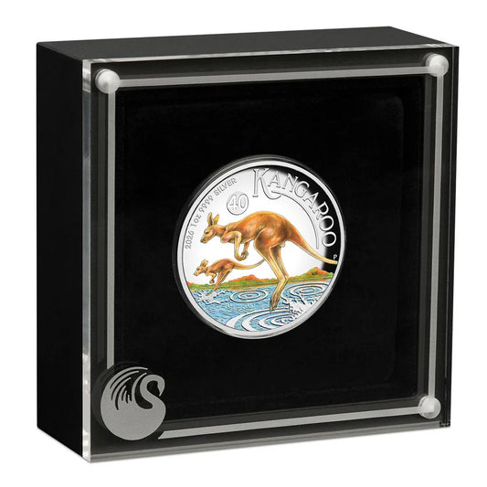 NEW RELEASE - PERTH MINT - 2026 Australia Kangaroo $1 Colour High Relief 1oz Silver Proof Coin