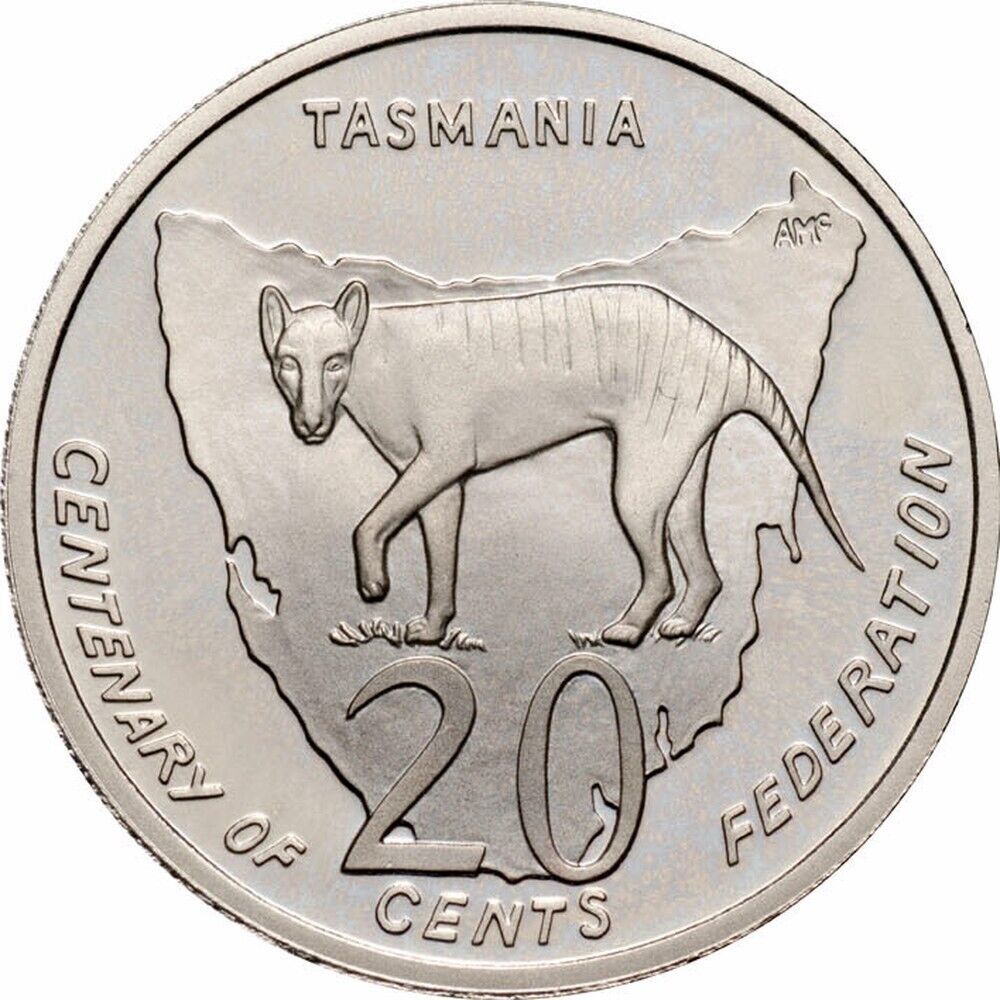 2001 Centenary of Federation 20c circulated - TASMANIA