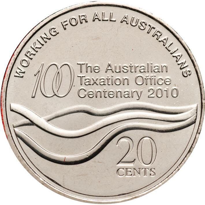 2010 Centenary of Taxation Office 20c coin Circulated